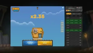 Tower Rush gameplay — floors being stacked by the crane