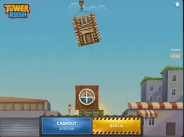 Tower Rush review — the tower mid-round with accumulated odds on screen